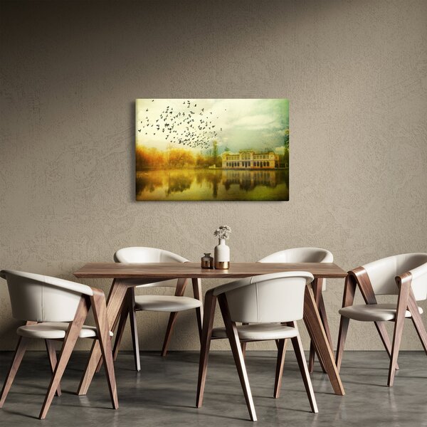 A festett táj képe lakóhelyel (90x60 cm)