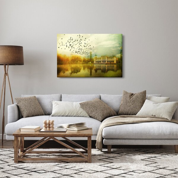 A festett táj képe lakóhelyel (90x60 cm)