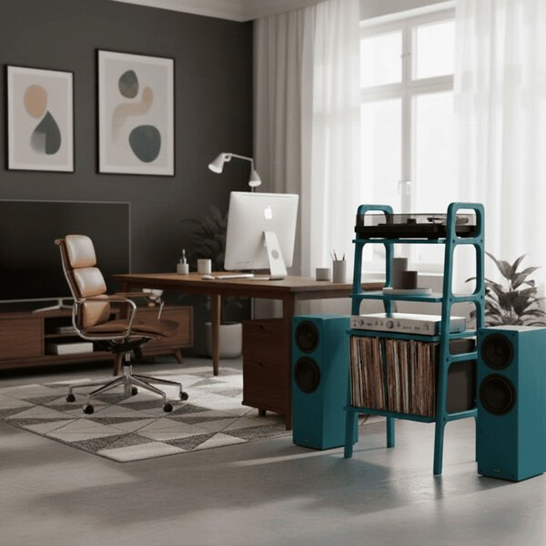 Hanah Home Record Player Stand Blue CPT4846-50