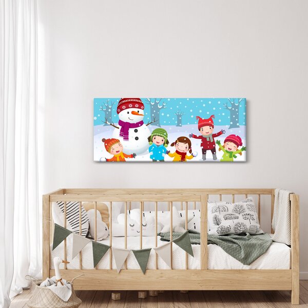 Kép - Téli gyerekes mulatságok (120x50 cm)