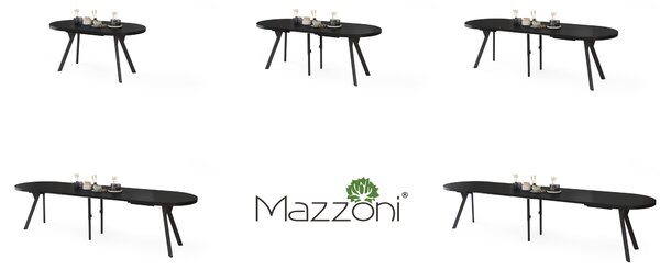 Mazzoni Ovális bővíthető étkezőasztal EXPANSO Matt Fekete