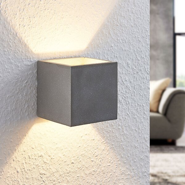 Fali Lámpa Lindby, Nellie, dimmable, Szürke, Nappali, Beton, Modern