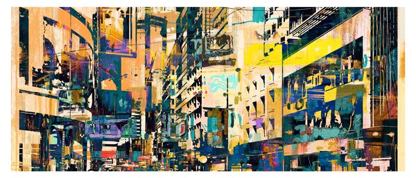 Kép - Festett absztrakció (120x50 cm)