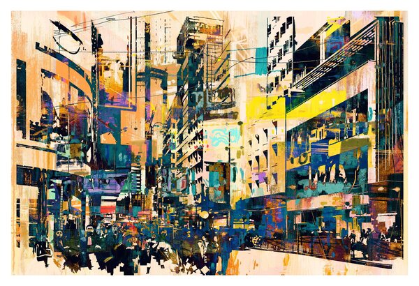 Kép - Festett absztrakció (90x60 cm)