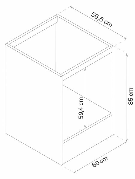 Hanah Home Beépíthető sütőszekrény Fenyő Pk06PK