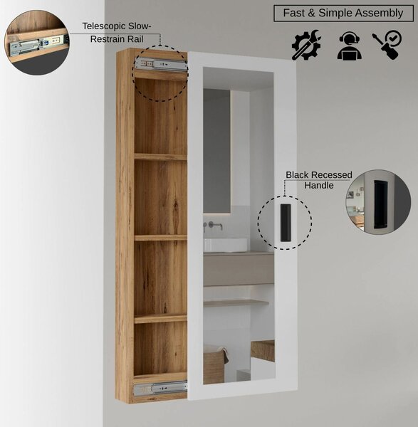 Hanah Home Bath Shelf Atlantic Pine White Lun1-Aw