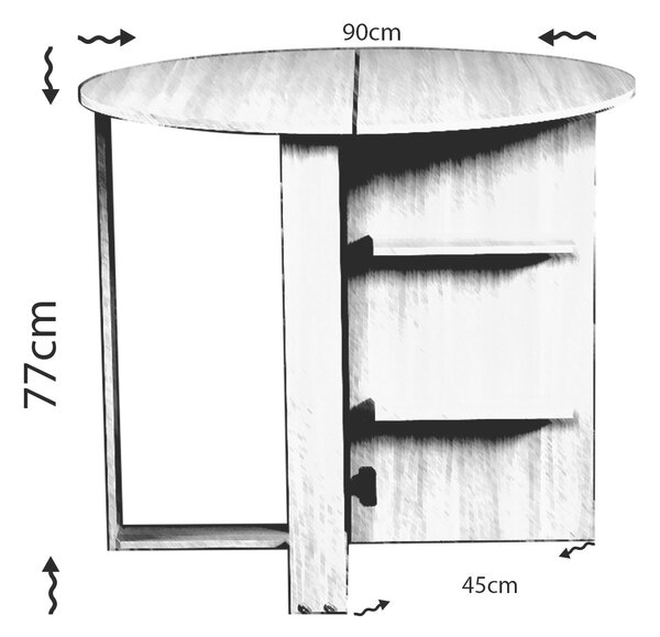 Hanah Home Folding Table Jackson Pine Middle - Jackson Pine