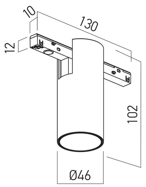 XTEN kerek mennyezeti LED lámpa, fekete, 10 W, Ø4,6 cm, 2700 K