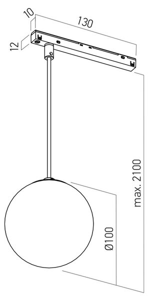 XTEN gömb függesztett LED lámpa, 6 W, Ø10 cm, 2700 K