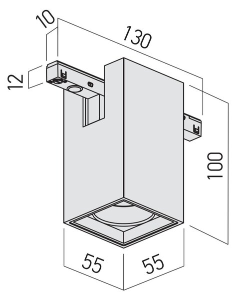 XTEN négyzetes mennyezeti LED lámpa, ezüst-kávé, 10 W, 5,5 cm, 2700 K
