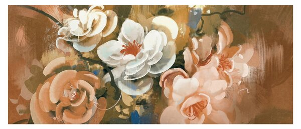 Kép - Festett csokor virág (120x50 cm)