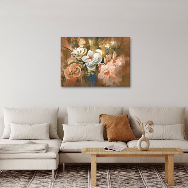 Kép - Festett csokor virág (70x50 cm)