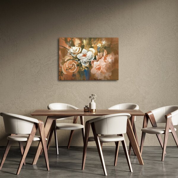 Kép - Festett csokor virág (70x50 cm)