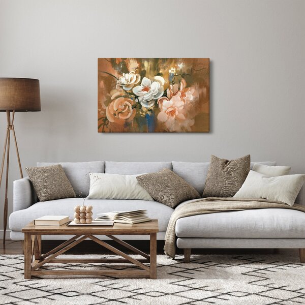 Kép - Festett csokor virág (90x60 cm)