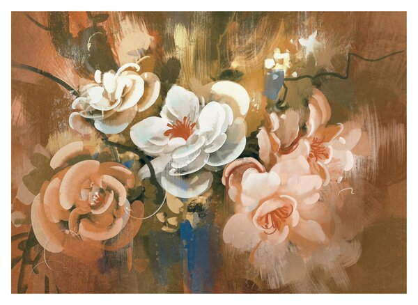 Kép - Festett csokor virág (70x50 cm)