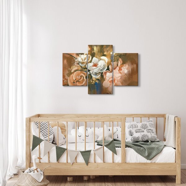 Kép - Festett csokor virág (90x60 cm)