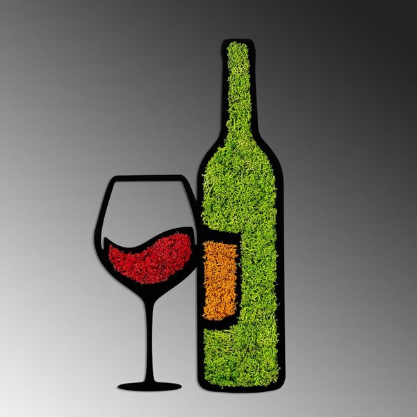 Wallity Dekoratív Fali Kiegészítő Világoszöld Narancs Piros Moha - Drink