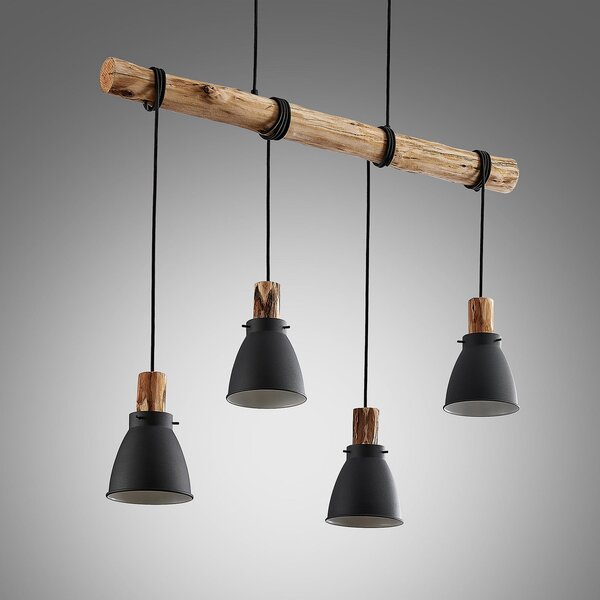 Függőlámpa Lindby, Trebale, dimmable, Fekete, Nappali, Fém, Skandináv