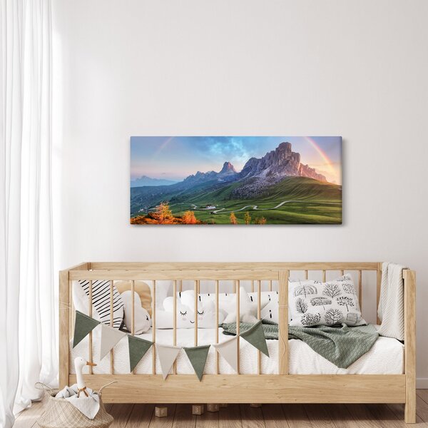 Szivárvány képe a sziklák felett (120x50 cm)