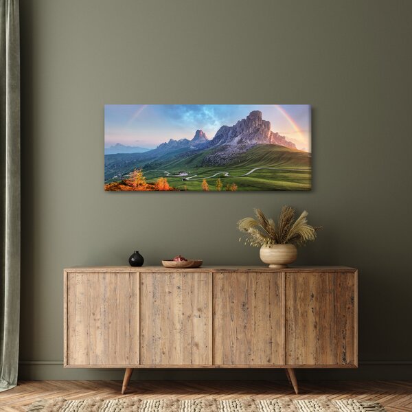 Szivárvány képe a sziklák felett (120x50 cm)