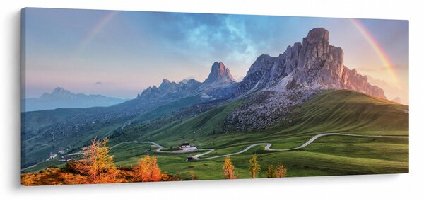 Szivárvány képe a sziklák felett (120x50 cm)