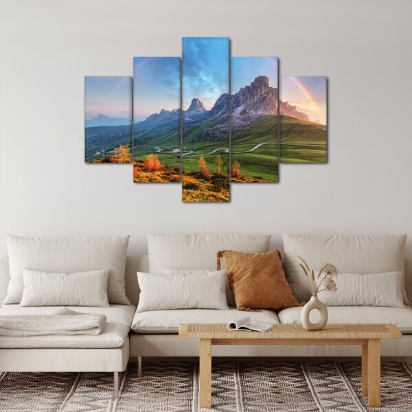 Szivárvány képe a sziklák felett (150x105 cm)