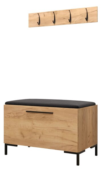Előszoba garnitúra Nomal VIII, Craft tölgy, Laminált forgácslap, Kárpit