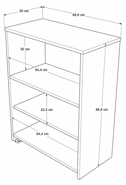 Hanah Home Többfunkciós szekrény Natúr Fehér Vrn1-Sw