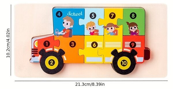 3D-s Montessori fa puzzle játék