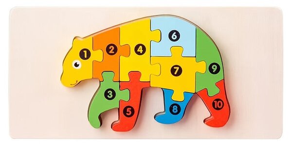 3D-s Montessori fa puzzle játék
