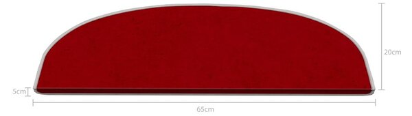 Piros lépcsőszőnyeg szett 16 db-os 20x65 cm Plain Color – Vitaus