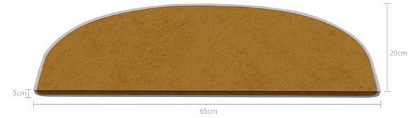 Világosbarna lépcsőszőnyeg szett 16 db-os 20x65 cm Plain Color – Vitaus
