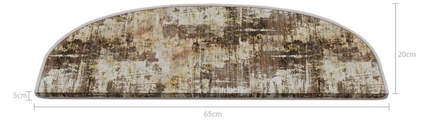 Bézs lépcsőszőnyeg szett 16 db-os 20x65 cm Abstract – Vitaus