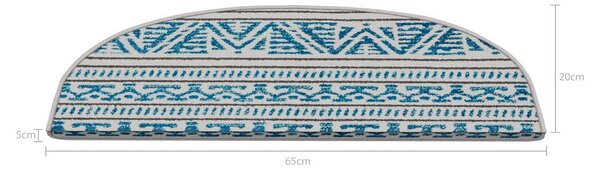 Kék lépcsőszőnyeg szett 16 db-os 20x65 cm Cottage Warmth – Vitaus