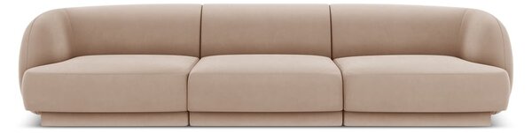 Bézs bársony kanapé 259 cm Miley – Micadoni Home