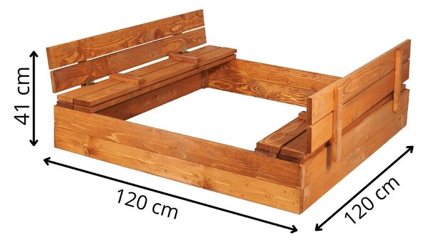 Sb-120set impregnált fa homokozók 120 x 120 cm