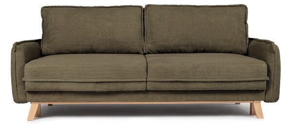 Világoszöld kordbársony kinyitható kanapé 218 cm Tori – Bonami Selection
