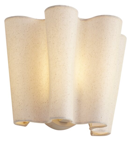 Japandi fali lámpa bézs vászonnal 20 cm - Oyster
