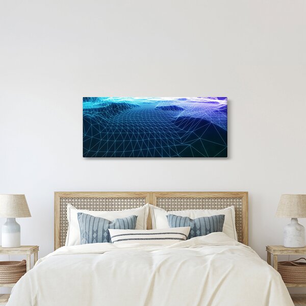 Kép - Hegyek egy számítógépes modellben (120x50 cm)
