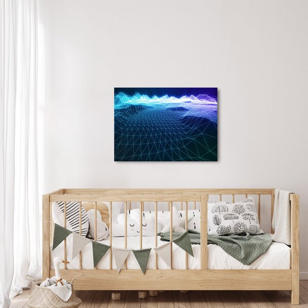 Kép - Hegyek egy számítógépes modellben (70x50 cm)