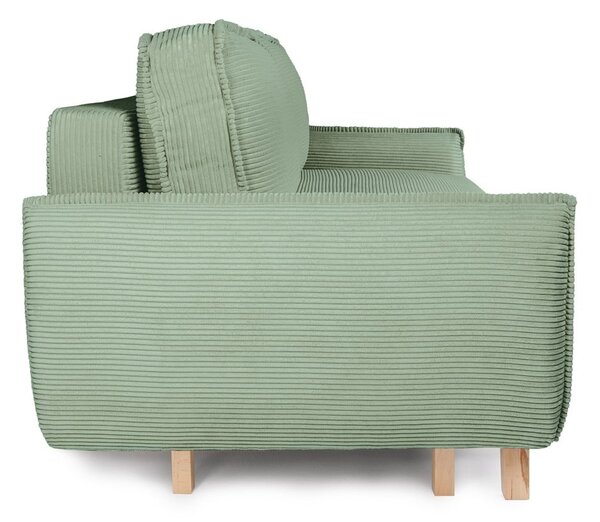 Világoszöld kordbársony kinyitható kanapé 218 cm Tori – Bonami Selection