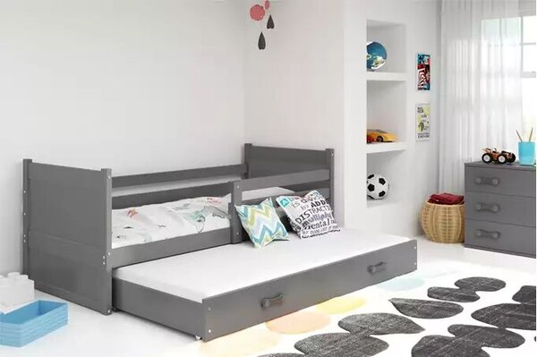 Kihúzható ifjúsági ágy rico 90x190 matraccal és fiókkal, grafit