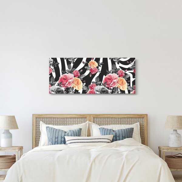 Virágzó rózsák képe (120x50 cm)