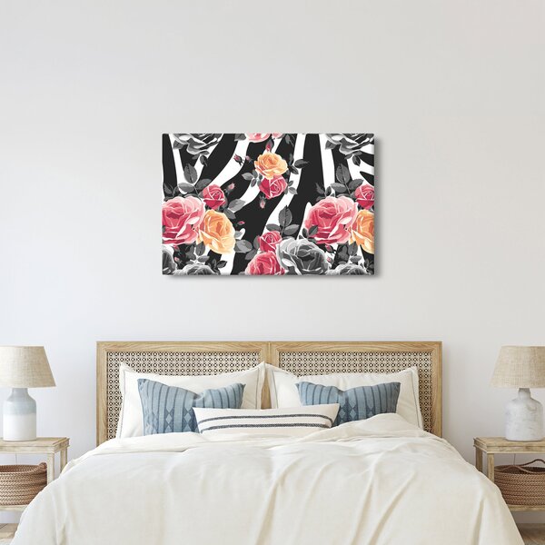 Virágzó rózsák képe (90x60 cm)