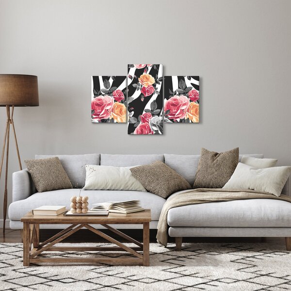 Virágzó rózsák képe (90x60 cm)