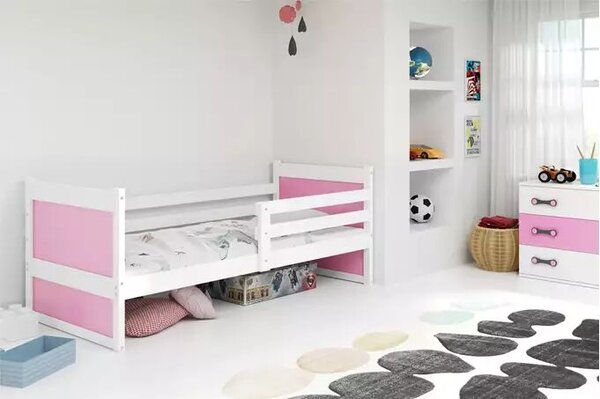 Ifjúsági egyszemélyes ágy rico 90x190, fehér/rózsaszín