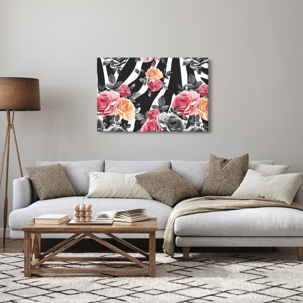 Virágzó rózsák képe (90x60 cm)