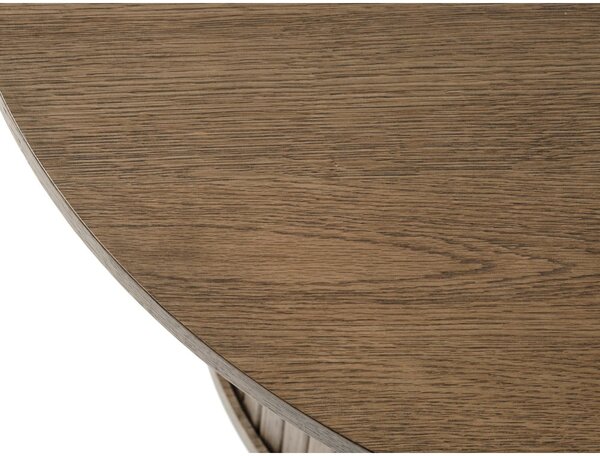 Barna kerek dohányzóasztal tölgyfa dekorral ø 90 cm Nola – Unique Furniture