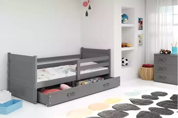 Egyszemélyes ifjúsági ágy rico 90x190, fiókkal, grafit