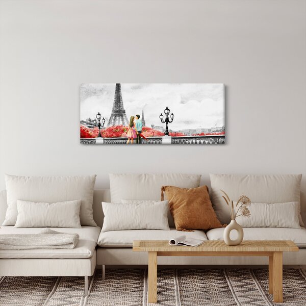 Kép - szerelmesek Párizsban (120x50 cm)
